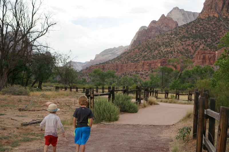 The best zion hikes for families include this path by the river.