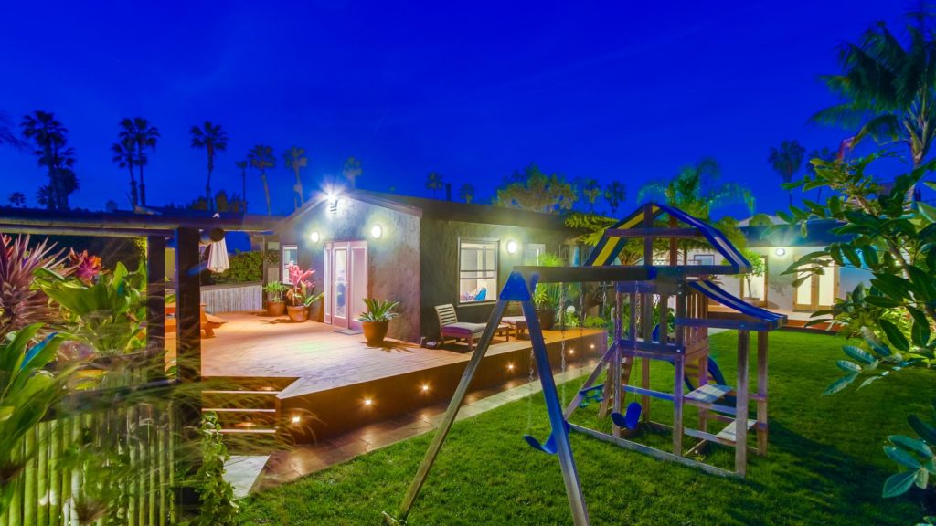 A night view of our San Diego vacation rentals through Wanderlust