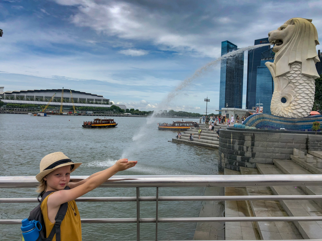 Merlion is a must visit in Singapore with Kids