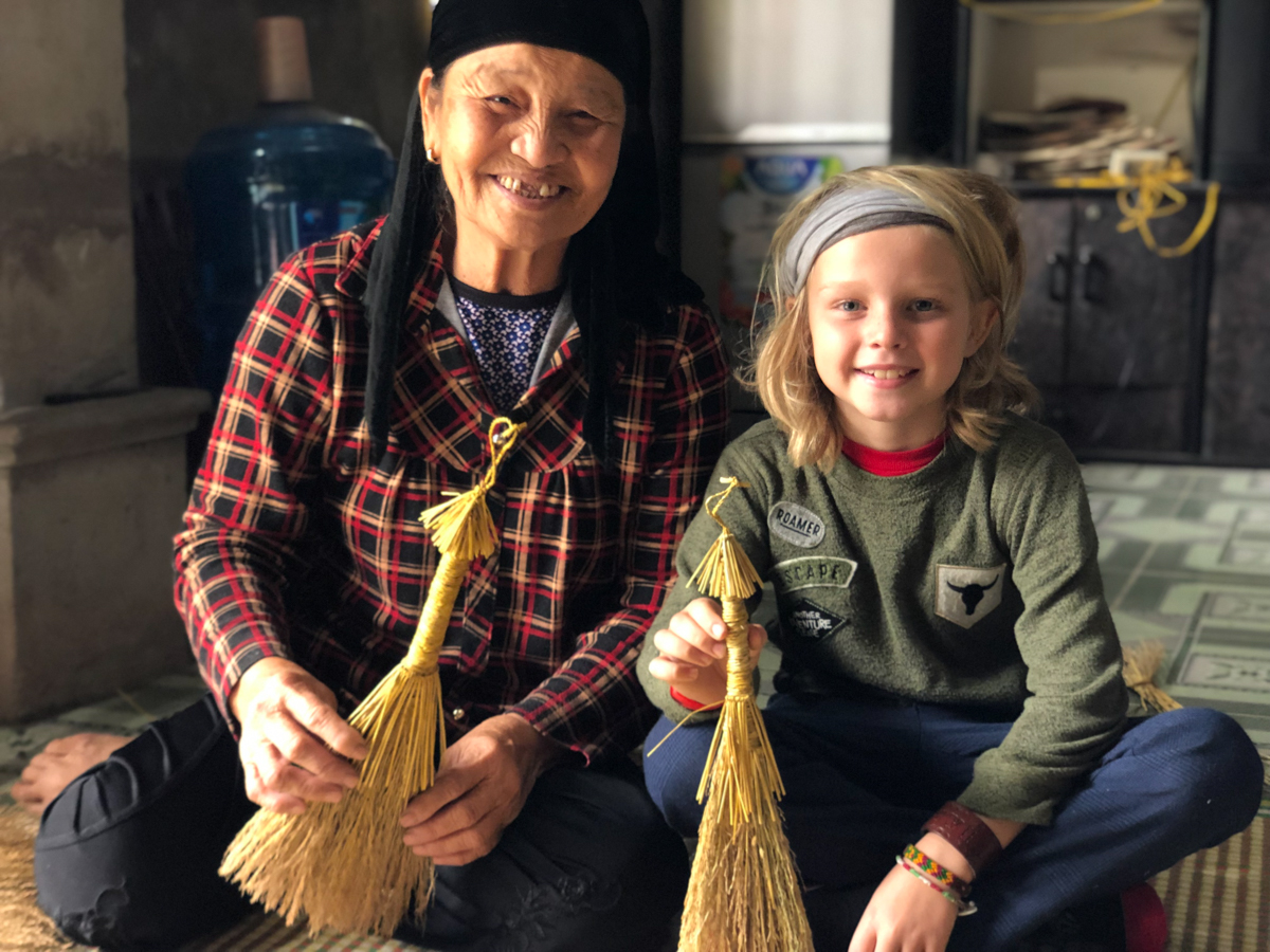 Broom making on a homestay in Vietnam experience