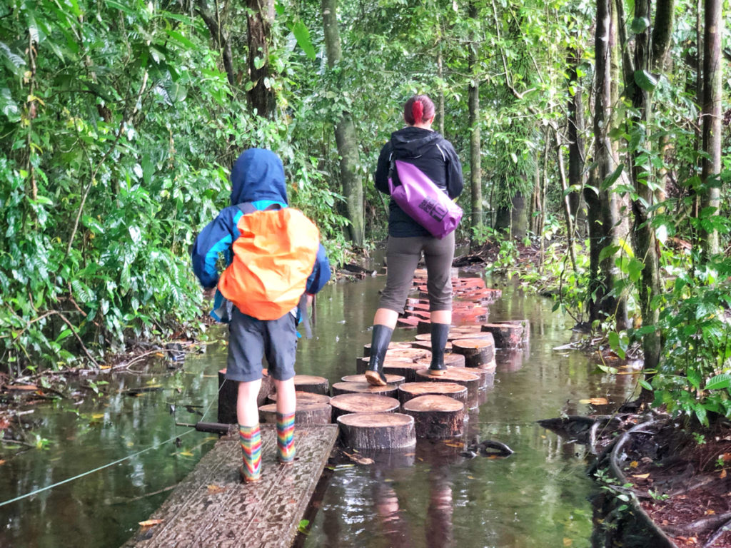 You might find yourself hiking in borrowed boots on this Costa Rica family vacation