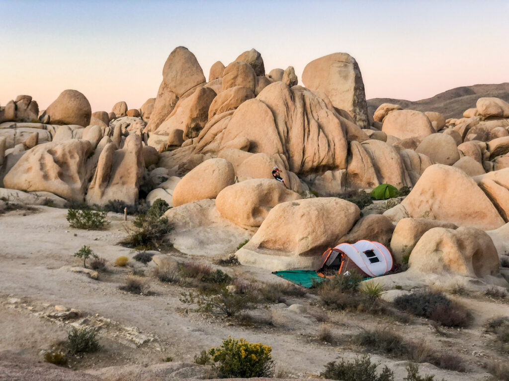 Off grid camping at Joshua Tree National Park is one of the best spots for backpacking in California