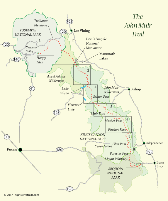 Half Dome via the John Muir Trail (JMT), California - 10,872 Reviews, Map